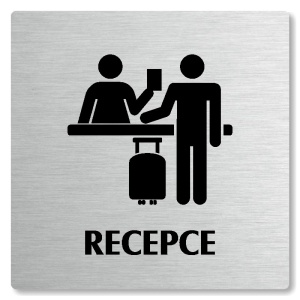 Recepce, 80x80mm, stříbrná, Nevada